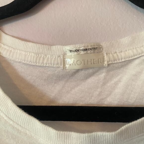 Mother White Sleeveless Strong Silent Type Tank Top Cropped Heart Design Large - Picture 3 of 12